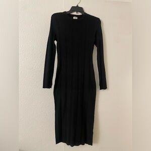 Cotton On Black ribbed midi dress NWT